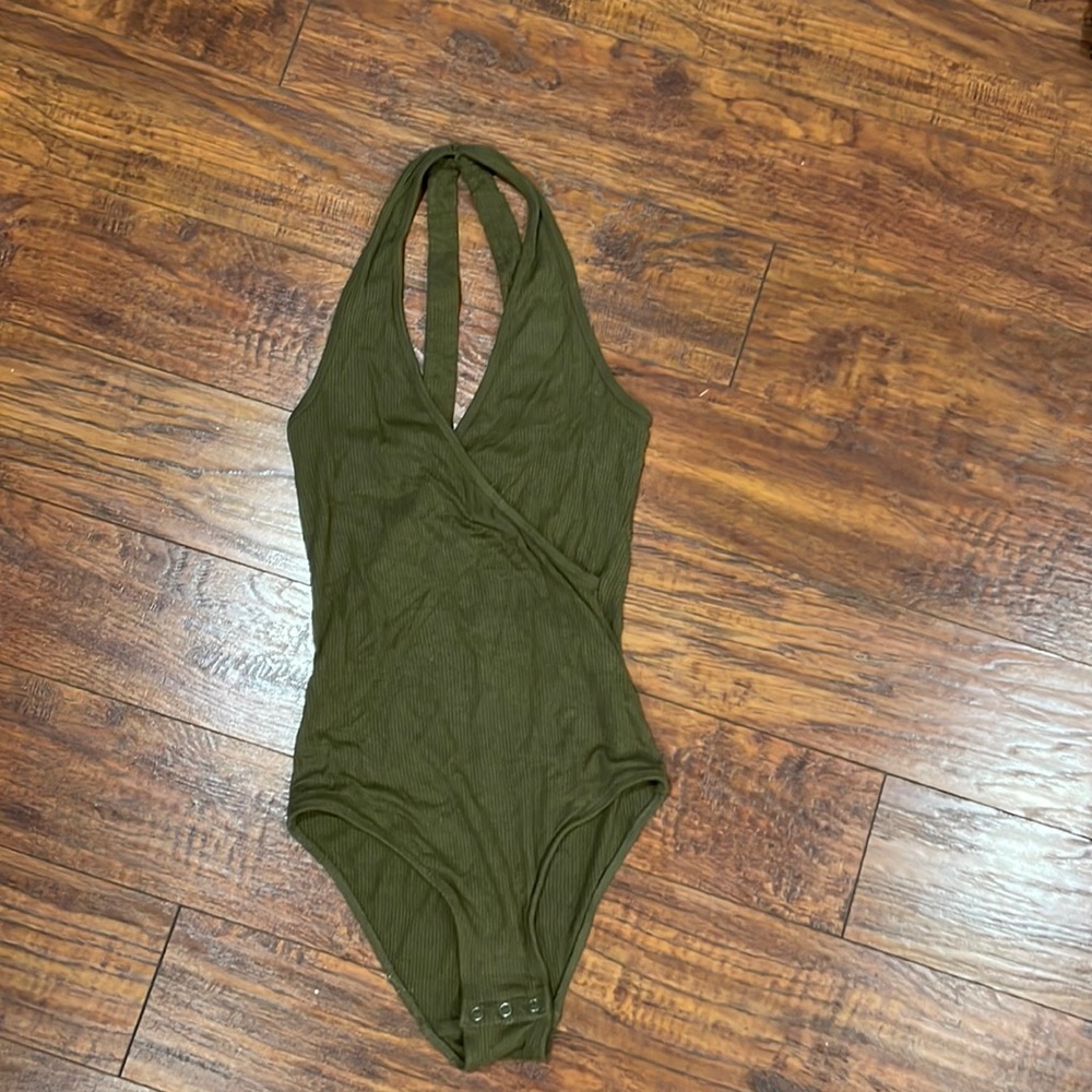 Abercrombie & Fitch Ribbed Green Bodysuit - XS